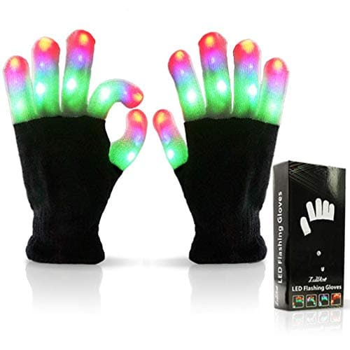 Luwint LED Light-Up Flashing Rave Party Gloves with Six Vibrant Modes