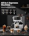 AIRMSEN Espresso Machine with Burr Grinder, Touchscreen & 20-Bar Pump