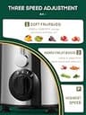 HOUSNAT 400W 3-Speed Centrifugal Juicer Extractor for Whole Fruits & Veggies