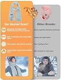 Lionrose Intelligent Rechargeable Electric Heating Scarf with Battery, Blue-Gray