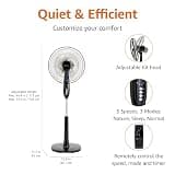 Amazon Basics 16-Inch Dual-Tier Pedestal Room Fan with Remote Control