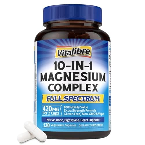 Vitalibre 10-in-1 Full-Spectrum Magnesium Complex with Vitamin D3 & B6
