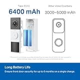 TP-Link Tapo 2K Smart Video Doorbell D210 with 160-Degree Wide Angle View