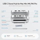 PULWTOP Mac Mini Docking Station with 8TB M.2 SSD Enclosure and 4K@60Hz Output