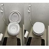 SEAFLO RV Toilet with Sprayer Attachment, 18.4-Inch Height, Elongated