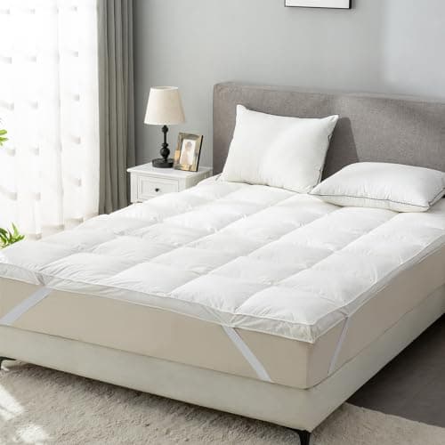 ROSE FEATHER Premium Goose Down & Feather Mattress Topper, Queen Size