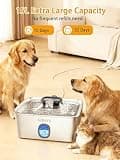 SIBAYS 15L Extra-Large Stainless Steel Pet Water Fountain with LED Light