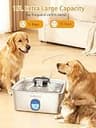 SIBAYS 15L Extra-Large Stainless Steel Pet Water Fountain with LED Light