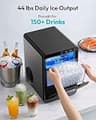 EUHOMY Sonic Countertop Nugget Ice Maker with 44 lbs Daily Ice Production