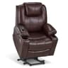 MCombo 7040 Medium Electric Power Lift Recliner with Massage in Dark Brown