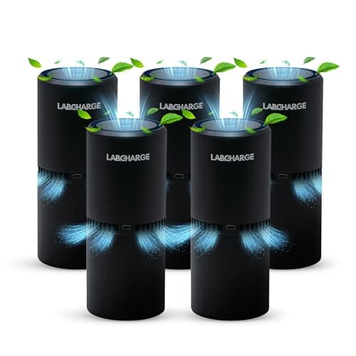 LabCharge Small Filterless Plug-In Ionic Air Purifier for Home and Bedroom 5-Pack
