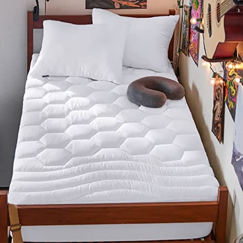 Bedsure 3-Zone Ergonomic Microfiber Mattress Pad with Deep Skirt, Twin XL