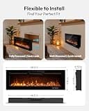 EUHOMY 50-Inch Linear Electric Fireplace with Intelligent Thermostat Control