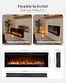 EUHOMY 50-Inch Linear Electric Fireplace with Intelligent Thermostat Control