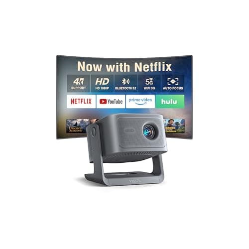VISSPL A5 Smart 4K Supported Projector, 3000 ANSI Lumens, 360-Degree Rotating Stand
