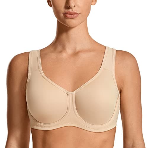 SYROKAN Women's Max Control High Impact Underwire Minimizer Sports Bra