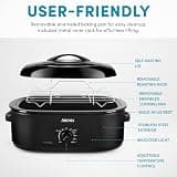 AROMA 18-Quart Electric Roaster Oven Featuring a Self-Basting Lid Design
