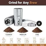 JavaPresse Manual Coffee Grinder with Stainless Steel Body and Ceramic Conical Burrs