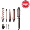 Wavytalk 5-in-1 Ceramic Curling Wand and Thermal Brush Set with Travel Accessories