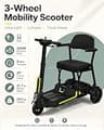 ATmobi X3 Ultra-Lightweight 3-Wheel Folding Mobility Scooter