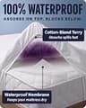 SafeRest Premium Cotton Terry Waterproof Queen Size Mattress Protector