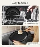 Quatish 24-Piece Unbreakable Plastic Plates and Bowls Set for 6, Black