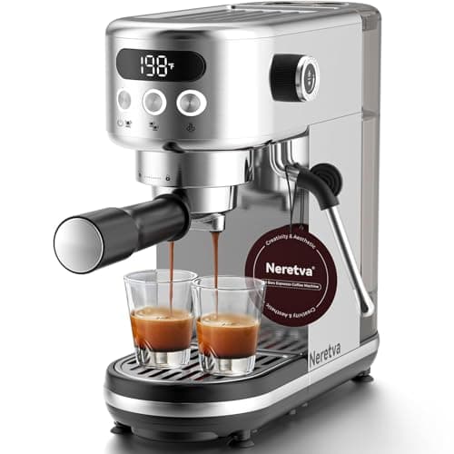 Neretva Vintage-Inspired 20-Bar Espresso Machine with LED Temperature Monitor