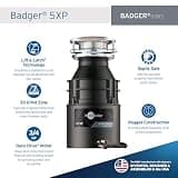InSinkErator Badger 5XP 3/4 HP Garbage Disposal with Heavy-Duty Dura-Drive Motor