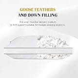 Puredown Gusseted Goose Feathers and Down Hotel Pillow - King, 2-Pack