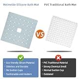 Odorless Soft Silicone Non-Slip Bathtub Mat for Reglazed & Textured Tubs