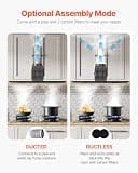 VEVOR 30-Inch Insert Range Hood with Gesture and Touch Controls, 800 CFM