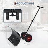 Garvee 29-Inch Heavy Duty Wheeled Snow Pusher