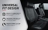 Plasticolor Ford Deluxe Embroidered Logo Premium Sideless Seat Cover, Black
