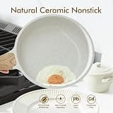 Sensarte 9.5-Inch Nonstick Ceramic Omelet Pan with Removable Bakelite Handle