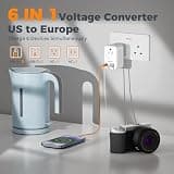 TESSAN Compact 2000W Step-Down Voltage Converter and Travel Adapter Combo