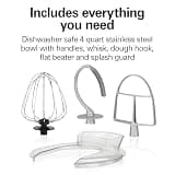 Hamilton Beach 4-Quart Electric Stand Mixer with 7 Speeds and Carry Handle