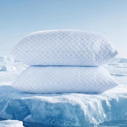 Favocama Queen Size Shredded Memory Foam Cooling Pillows with 3D Cover (2-Pack)
