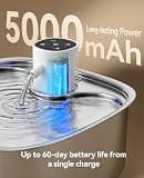 FEELNEEDY Cordless 5000mAh Battery-Operated Stainless Steel Pet Fountain