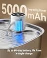 FEELNEEDY Cordless 5000mAh Battery-Operated Stainless Steel Pet Fountain