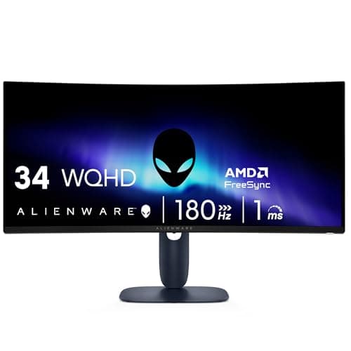 Alienware AW3425DWM 34-Inch WQHD 180Hz 1ms Curved Gaming Monitor with HDMI 2.1