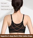 Lemorosy Front Closure Underwire Posture Bra with X-Shaped Back Panel