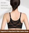Lemorosy Front Closure Underwire Posture Bra with X-Shaped Back Panel