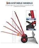 COZONY 29-Inch Heavy-Duty Wheeled Snow Shovel with Adjustable Metal Frame