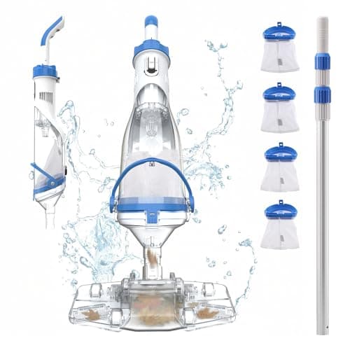 Consciot Handheld Rechargeable Pool Vacuum with Transparent Head and 500-Mesh Filter