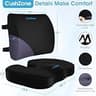 CushZone Ergonomic Memory Foam Seat Cushion and Adjustable Lumbar Support Pillow