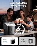 EUHOMY Portable Countertop Nugget Ice Maker with Integrated Carry Handle