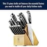 Henckels Statement 15-Piece Lightweight Stamped High-Carbon Stainless Steel Knife Set