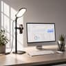 Premium Full-Screen Desk Ring Light with Metal Base and Flexible Phone Holder