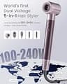 MESCOMB 5-in-1 Auto Dual Voltage Travel Hair Dryer and Air Brush Kit