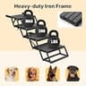 Veehoo 4-Step Foldable Iron Dog Stairs with Artificial Grass for Cars and SUVs